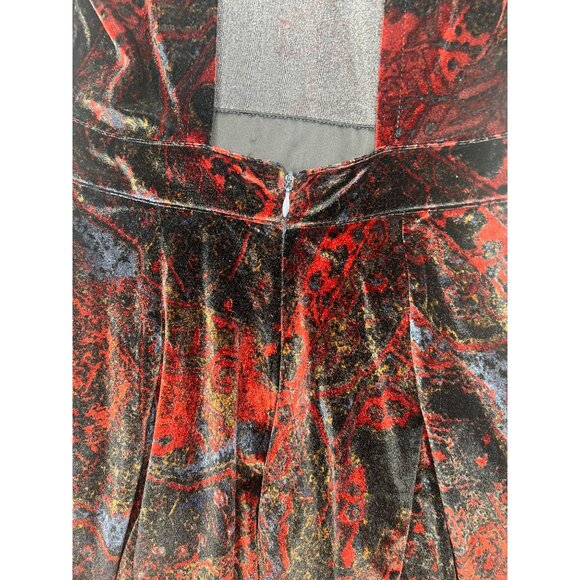 Free People Onyx Combo Printed Velvet Cut-Out Back Long-Sleeve Romper Size 0 - Picture 12 of 14